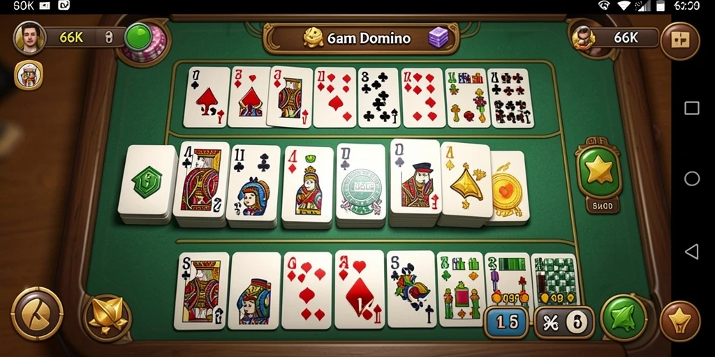 Gameplay menarik dalam 66K dengan domino klasik.