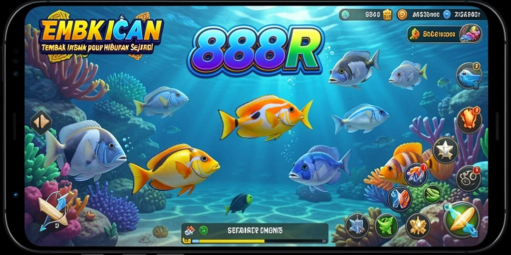 Tampilan gameplay seru dan menantang dalam Tembak Ikan 888R.
