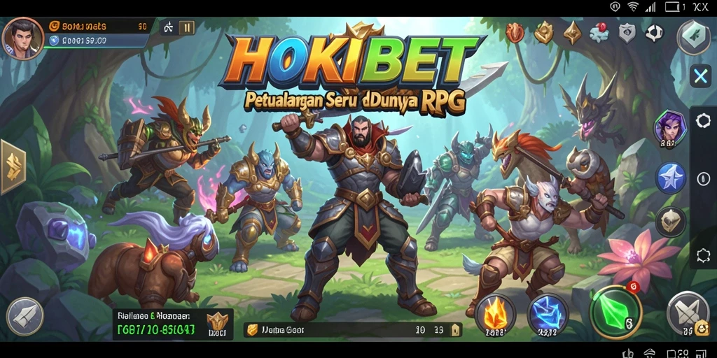 Tampilan gameplay menarik dari HOKIBET dengan pertarungan RPG yang seru.