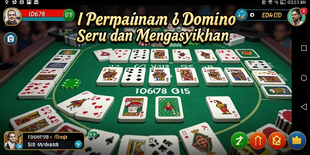 Screenshot utama ID678 menunjukkan gameplay Domino yang seru dan interaktif.