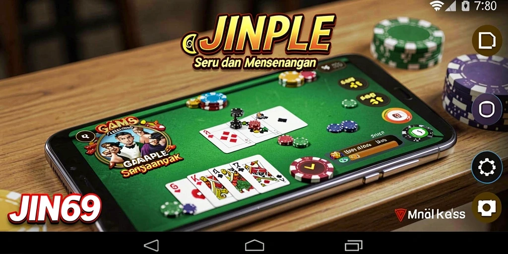 Screenshot JIN69 menampilkan gameplay Gaple yang seru dan interaktif.