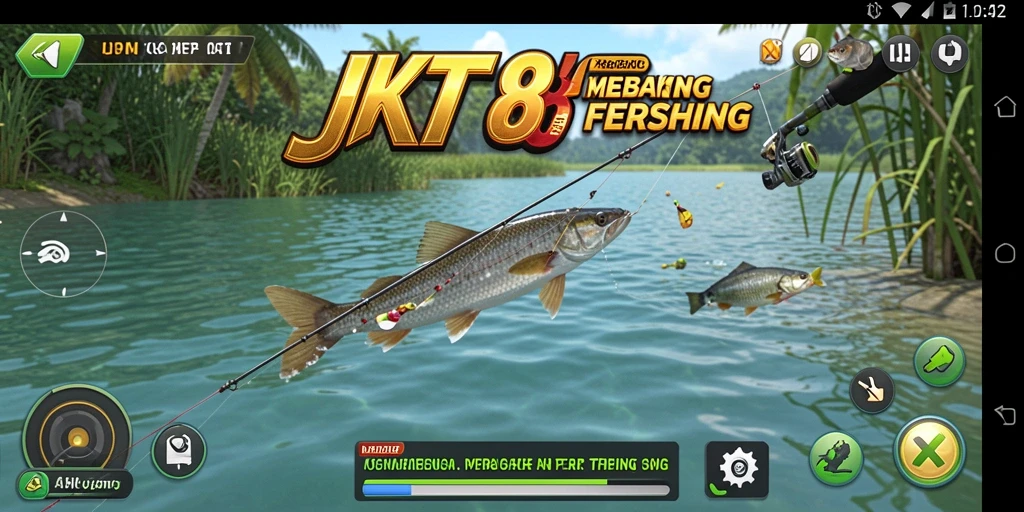 Screenshot gameplay JKT88 yang menampilkan pengalaman memancing yang seru.