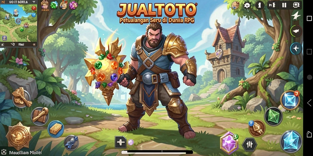 Tampilan gameplay RPG yang menampilkan petualangan epik di JUALTOTO.