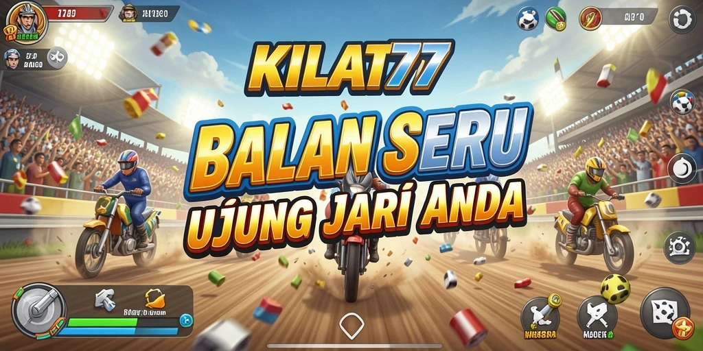 Screenshot gameplay KILAT77 yang menunjukkan balapan mendebarkan di berbagai trek.
