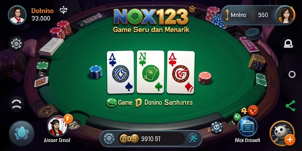 Tampilan gameplay seru dari game Domino NOX123.