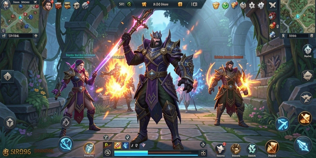 Gambaran gameplay epik dalam dunia SR996 MMORPG.