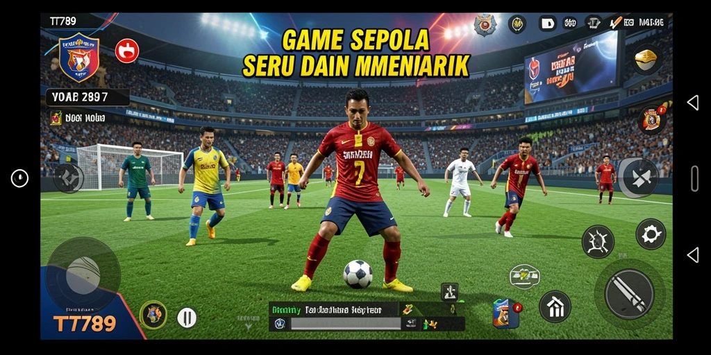 Tampilan gameplay seru di lapangan sepak bola TT789.