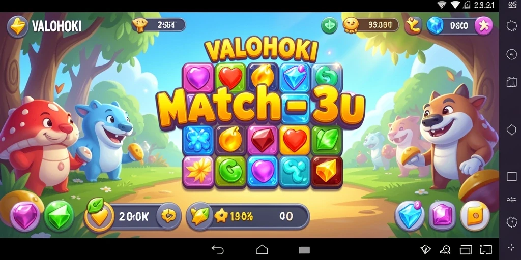 Tampilan gameplay VALOHOKI yang seru dan penuh warna.