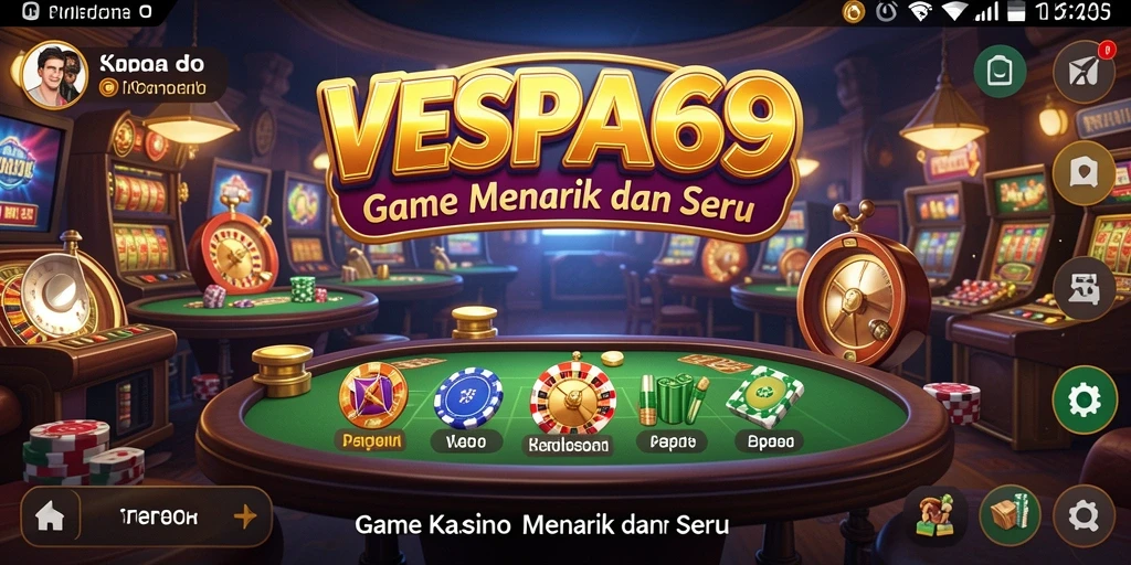 Screenshot VESPA69 menampilkan gameplay kasino yang menarik dan dinamis.