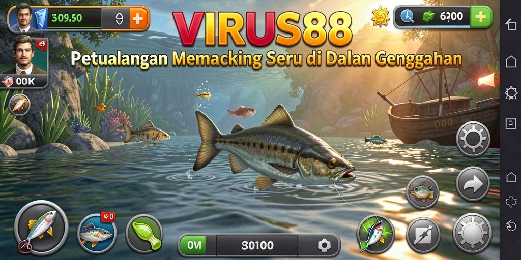 Tangkapan ikan seru dalam permainan VIRUS88 yang menampilkan teknik memancing yang menarik.